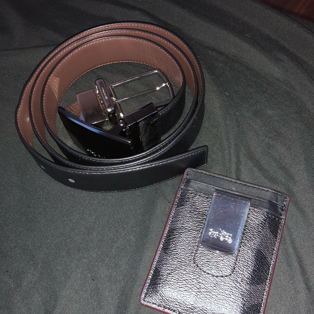 Coach belt and wallet